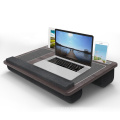 Customized Portable Wood Laptop Stand Wooden Lap Tray With Soft Pillow Cushion Used for Bed Sofa Desk